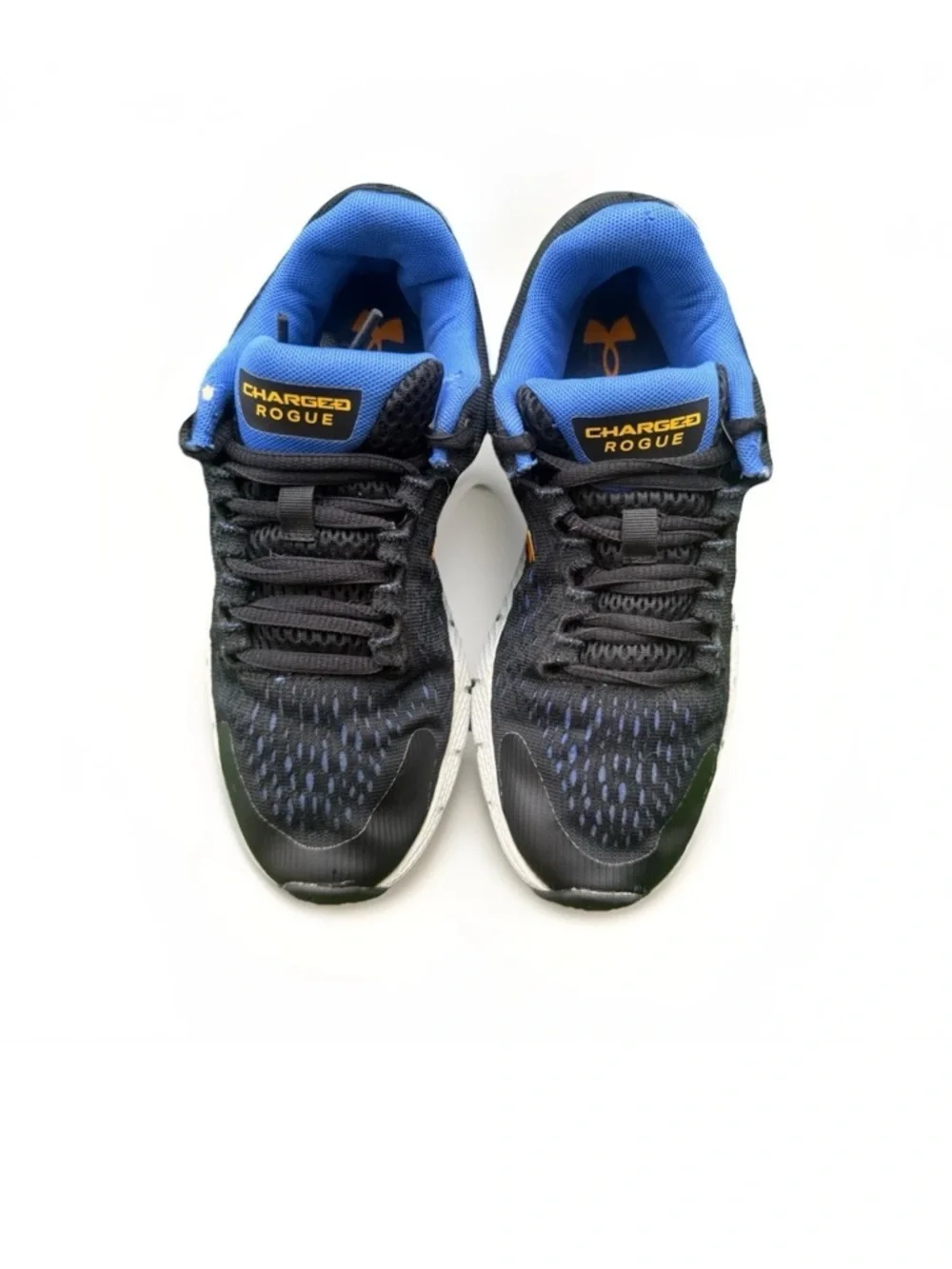 Under Armour Charged Rogue Boys’ Sneakers Mesh Black Blue Gold US 4.5Y
